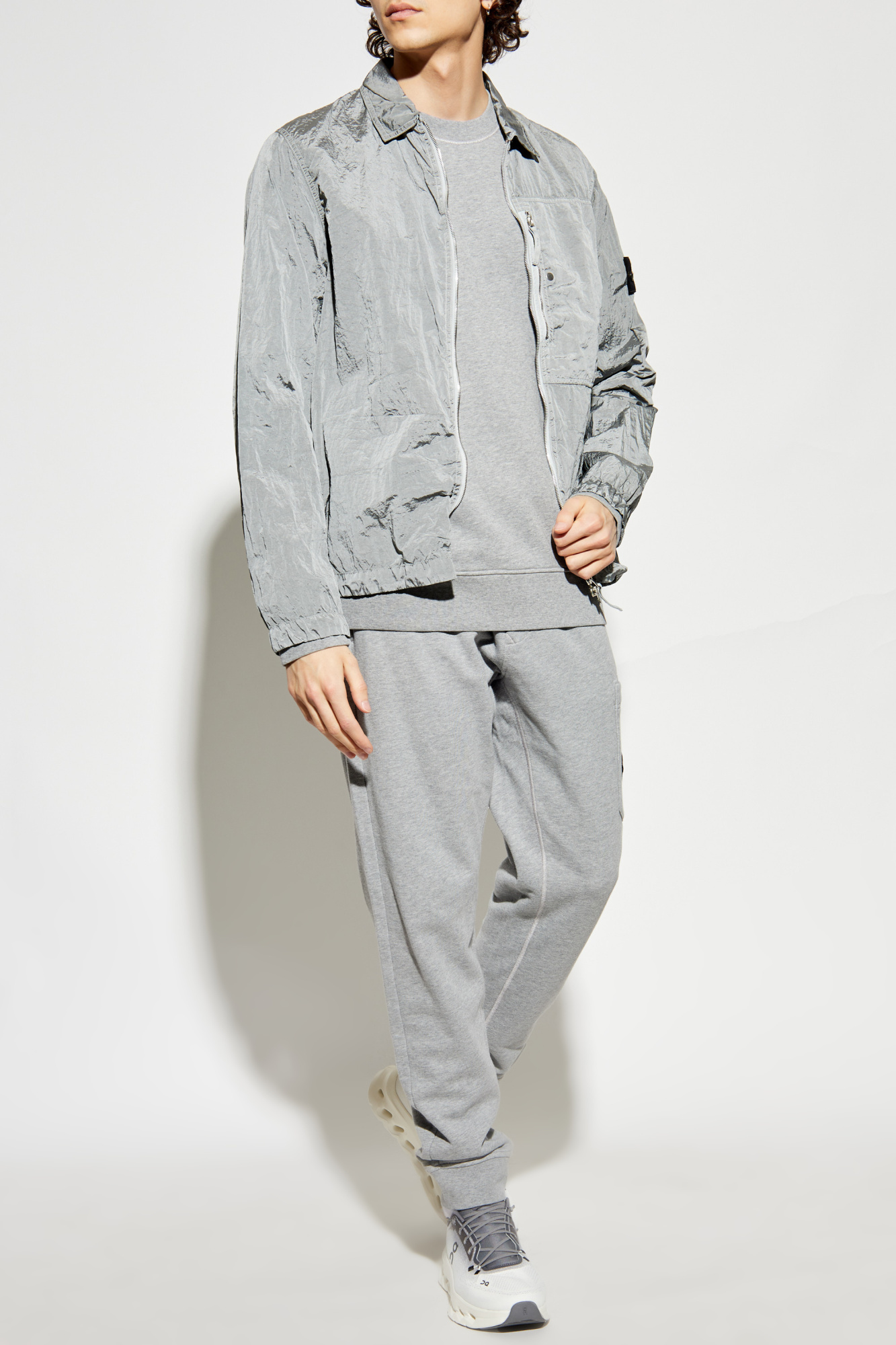 トップス Stoneisland sweatshirt grey authentic Stone Island Cotton Jersey Sweatshirt Grey | Senikersku